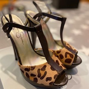 Jessica Simpson JS-Gano Platform Heels Leopard / Fudge Brown size 8 M